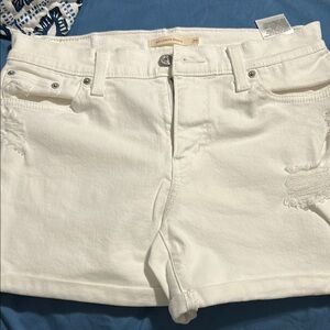 Levi's Classic White Denim Shorts